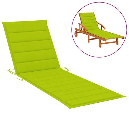 vidaXL Coussin de chaise longue vert vif 200x50x3 cm tissu oxford