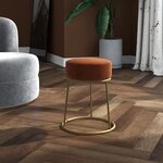vidaXL Tabouret rond Marron Velours