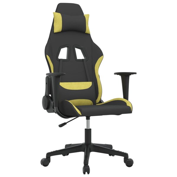 vidaXL Chaise de jeu Noir et vert clair Tissu