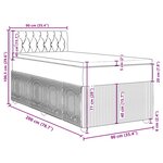 vidaXL Sommier à lattes de lit avec matelas Gris clair 90x200 cm Tissu