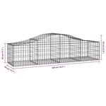 vidaXL Paniers à gabions arqués 7 Pièces 200x50x40/60 cm fer galvanisé