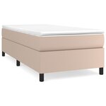 vidaXL Sommier à lattes de lit avec matelas Cappuccino 100x200 cm