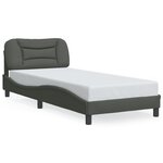 vidaXL Cadre de lit sans matelas gris foncé 80x200 cm tissu