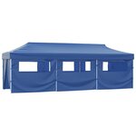 vidaXL Tente de réception pliable avec 8 parois 3x9 m Bleu