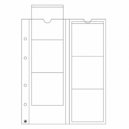 Paquet de 5 feuilles leuchtturm optima pour monnaies d'un diamètre jusqu'à 65 00 mm (316001)