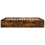 vidaXL Cadre de lit chêne fumé 150x200 cm bois d'ingénierie