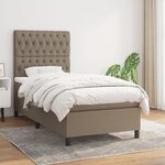 vidaXL Sommier à lattes de lit avec matelas Taupe 90x200 cm Tissu