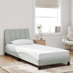 vidaXL Cadre de lit avec lumières LED Gris clair 80x200 cm Velours
