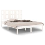 vidaXL Cadre de lit Blanc Bois de pin massif 140x190 cm