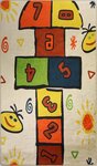 Tapis enfant Marelle 80 x 150 cm - Multicolore