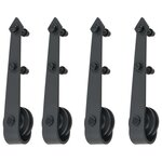 vidaXL Kit de matériel pour porte coulissante 2 x 183 cm Acier Noir