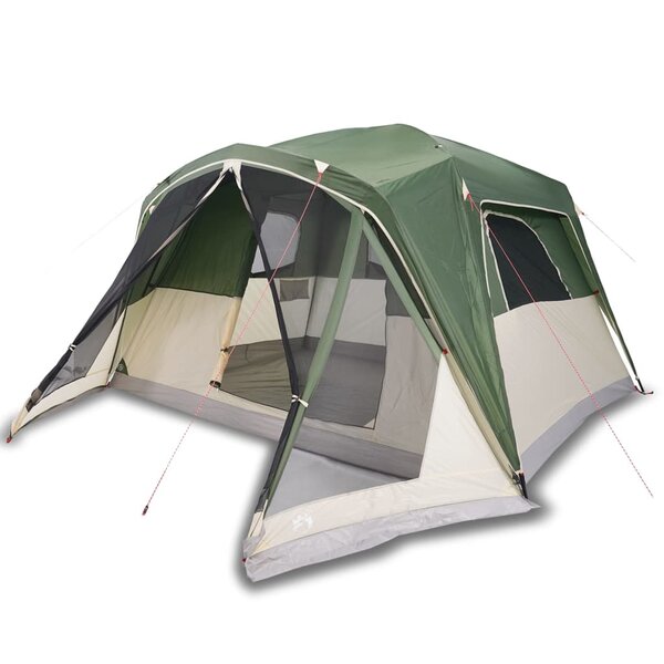 vidaXL Tente familiale avec porche 6 personnes vert imperméable