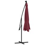 vidaXL Parasol déporté avec lumières LED Rouge bordeaux 350 cm