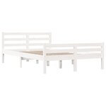 vidaXL Cadre de lit Blanc Bois massif 150x200 cm Très grand