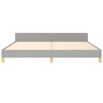 vidaXL Cadre de lit avec tête de lit Gris clair 200x200 cm Tissu
