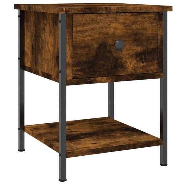 vidaXL Table de chevet chêne fumé 34x35 5x45 cm bois d'ingénierie