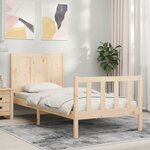 vidaXL Cadre de lit et tête de lit 100x200 cm bois massif
