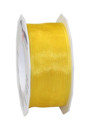 Organza four seasons 25-m-rouleau 40 mm  jaune laitonné