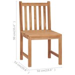 vidaXL Chaises de jardin lot de 2 avec coussins Bois de teck massif