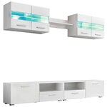 vidaXL Ensemble Meuble mural TV 5 Pièces lumières LED Haute Brillance