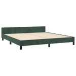 vidaXL Cadre de lit avec tête de lit Vert foncé 180x200 cm Velours