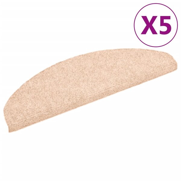 vidaXL Tapis autoadhésifs de marches 5 Pièces Marron 65x21x4cm Aiguilleté