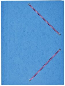 Chemise Carte Lustée 24 x 32 cm à rabats avec élastique Bleu Ciel COUTAL
