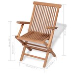 vidaXL Mobilier à dîner de jardin 5 Pièces Bois de teck massif