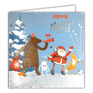 Carte Joyeux Noël avec Enveloppe Blanche 15x15cm