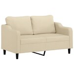 vidaXL Canapé 2 places avec oreillers décoratifs crème 140 cm tissu
