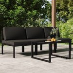 vidaXL Salon de jardin 4 Pièces avec coussins Aluminium Anthracite