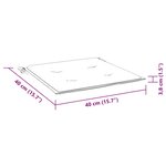vidaXL Coussins de chaise de jardin lot de 2 turquoise 40x40x4cm tissu