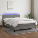 vidaXL Sommier à lattes de lit et matelas et LED Gris foncé 140x190 cm