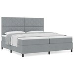 vidaXL Lit à ressorts avec matelas gris clair 200x200 cm en tissu