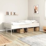 vidaXL Cadre de lit métal avec tête de lit/pied de lit blanc 140x200cm