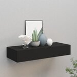 vidaXL Étagère à tiroir murale Noir 60x23 5x10 cm MDF