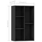 vidaXL Bibliothèque/Buffet Noir 50x25x80 cm Bois d’ingénierie