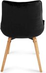 Lot de 2 chaises de salon salle à manger pied en bois et velours noir 01_0000729