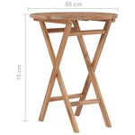 vidaXL Table pliable de jardin 60 cm Bois de teck solide