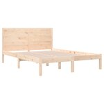 vidaXL Cadre de lit bois massif 135x190 cm double