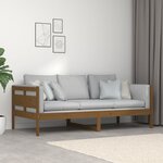 vidaXL Lit de jour Marron miel Bois de pin massif 90x190 cm