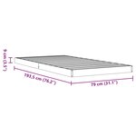 vidaXL Cadre de lit cire marron 75x190 cm bois de pin massif