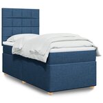 vidaXL Sommier à lattes de lit avec matelas Bleu 90x190 cm Tissu