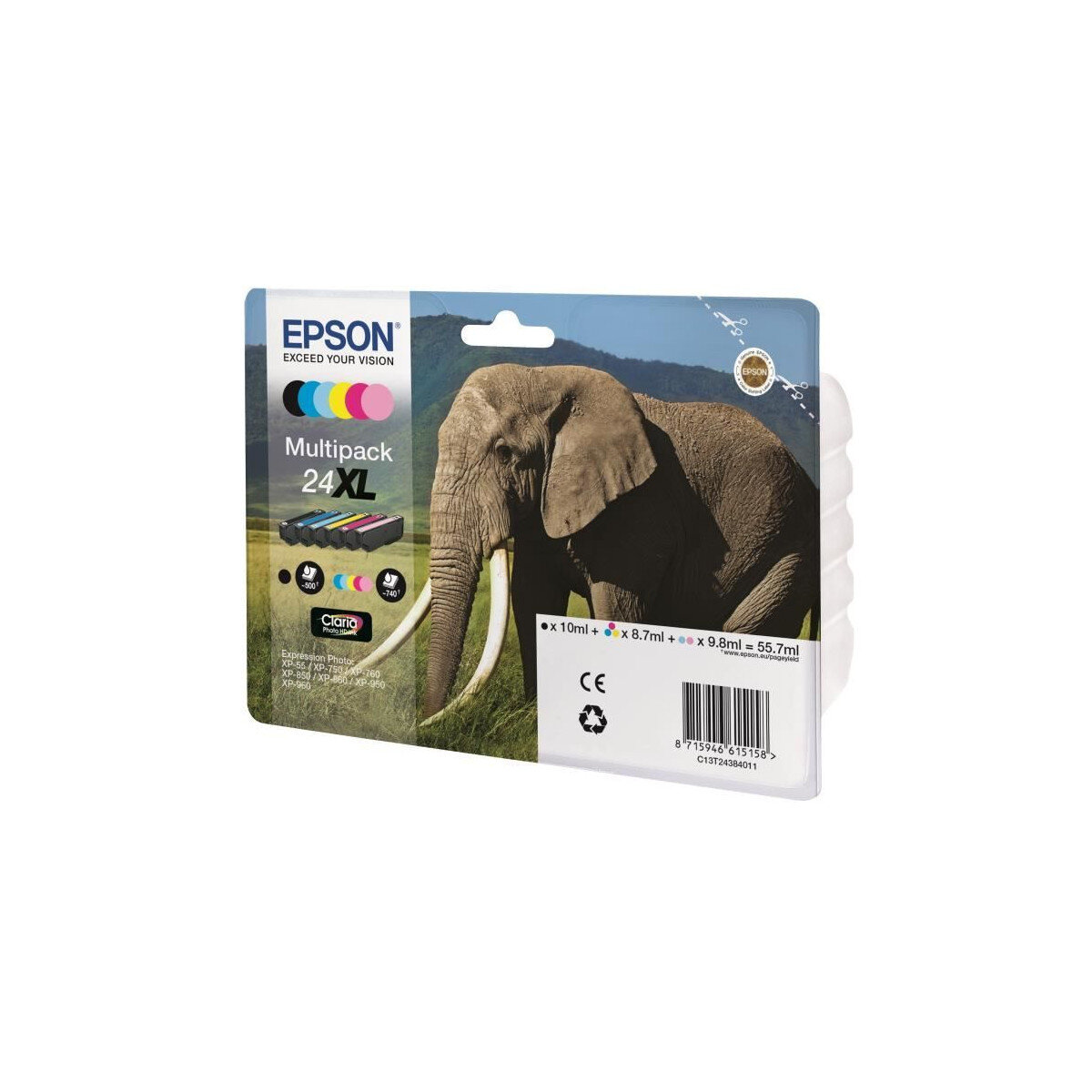 Encre Claria Photo HD multipack 6 couleurs Éléphant 24XL