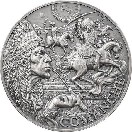 COMANCHE Tribal Spirit 2 Once Argent Monnaie 2000 Francs Cameroon 2024
