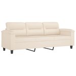 vidaXL Ensemble de canapés 3 Pièces avec coussins beige tissu microfibre