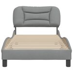 vidaXL Cadre de lit avec tête de lit Gris clair 90x190 cm Tissu