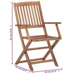 vidaXL Chaises pliables de jardin 6 Pièces avec coussins Bois d'acacia