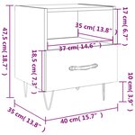 vidaXL Table de chevet blanc brillant 40x35x47 5 cm bois d’ingénierie
