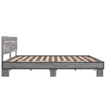 vidaXL Cadre de lit sonoma gris 180x200 cm bois d'ingénierie et métal